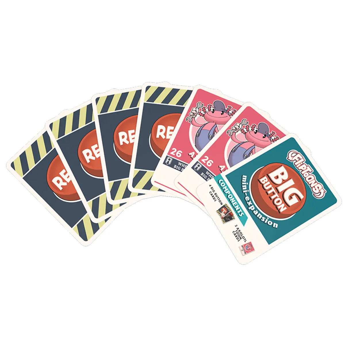 Todas as cartas da mini-expansão na edição em inglês, Big Button