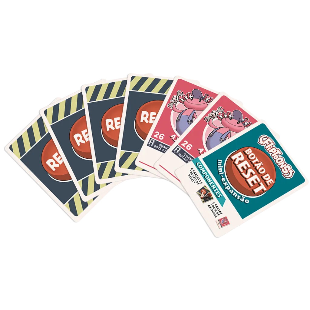 Cartas da mini-expansão Botão de Reset, para FlipToons